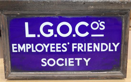 An LGOC Employees Friendly Society sign